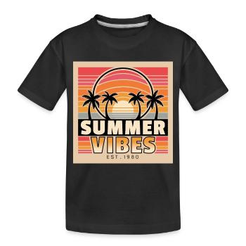 Summer Vibes mit Insel-Feeling als Geschenkidee - Kinder Premium Bio T-Shirt - Schwarz - Vorne