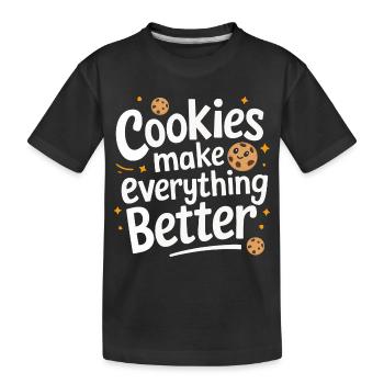 Cookies Cookie Keks Kekse Schokolade - Kinder Premium Bio T-Shirt - Schwarz - Vorne