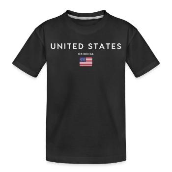 Flag of the United States - Kids' Premium Organic T-Shirt - black - Front