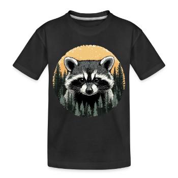 Raton laveur dans le district forestier - T-shirt bio Premium Enfant - noir - Devant
