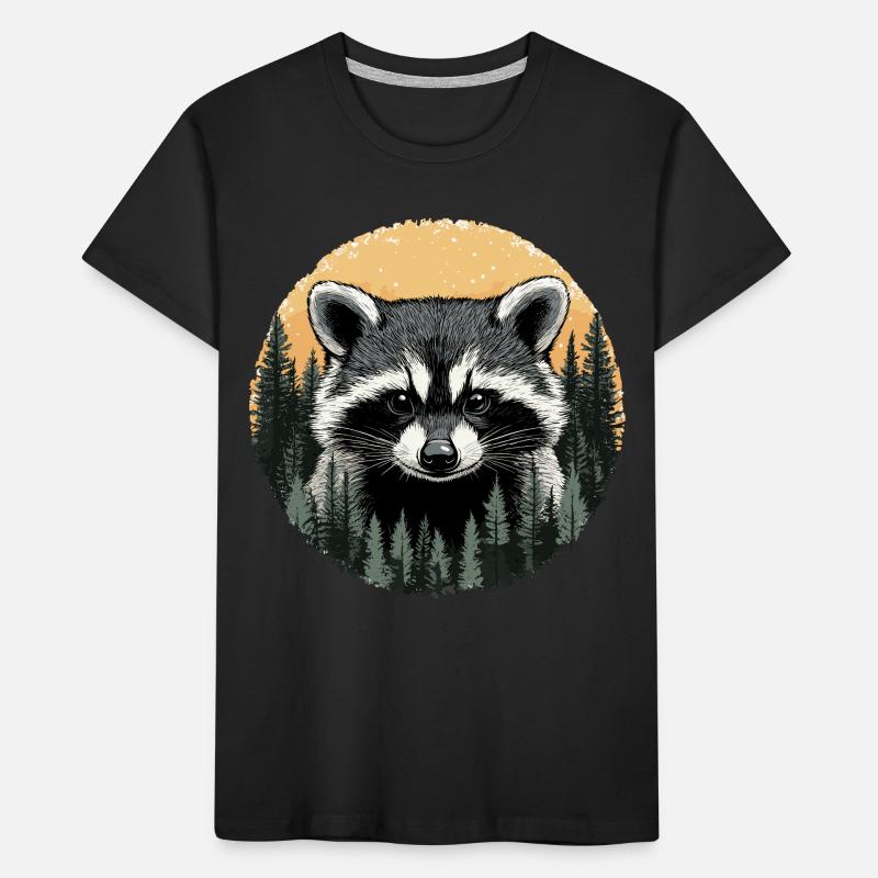 Raton laveur dans le district forestier T-shirt bio Premium Enfant