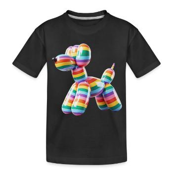 Ballon chien fierté arc-en-ciel drapeau - T-shirt bio Premium Enfant - noir - Devant