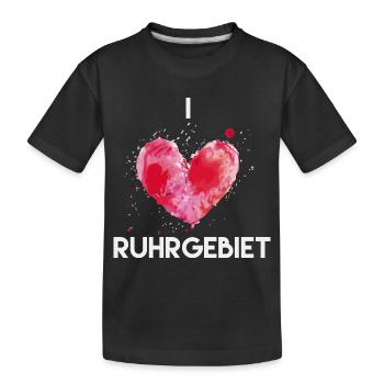 J'adore la tenue de cœur Ruhrgebiet pour les fans de mines - T-shirt bio Premium Enfant - noir - Devant