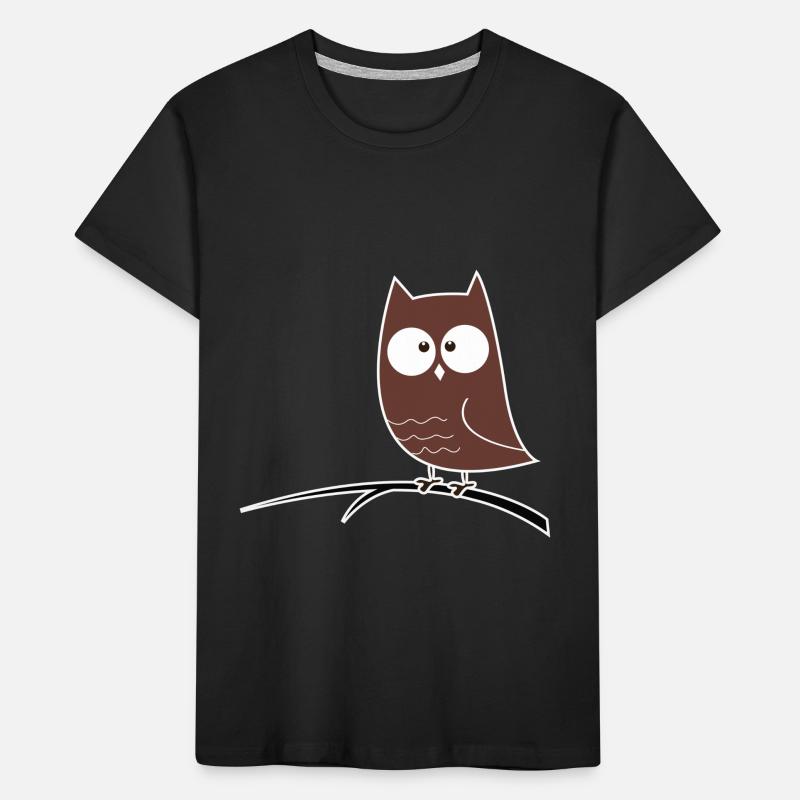 Schielende Eule Geschenk Idee Kinder Premium Bio T-Shirt