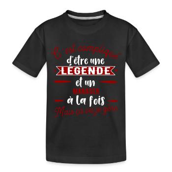 Manager une légende cadeau - T-shirt bio Premium Enfant - noir - Devant
