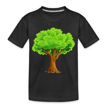 baum tree baumstamm wald forest woods33 - Kinder Premium Bio T-Shirt - Schwarz - Vorne