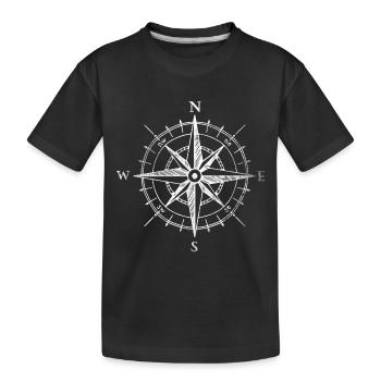 Cadeau directions de la boussole Rétro - T-shirt bio Premium Enfant - noir - Devant