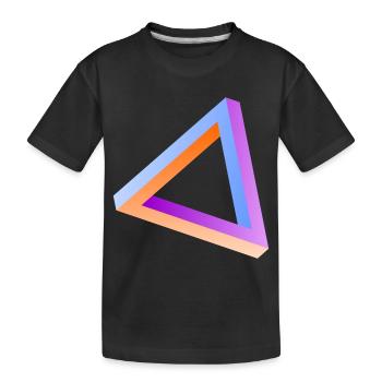 Unmögliches Dreieck optische Täuschung - Kinder Premium Bio T-Shirt - Schwarz - Vorne