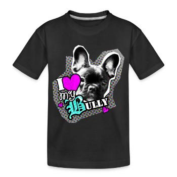 Bully - bouledogue français - Amour - T-shirt bio Premium Enfant - noir - Devant