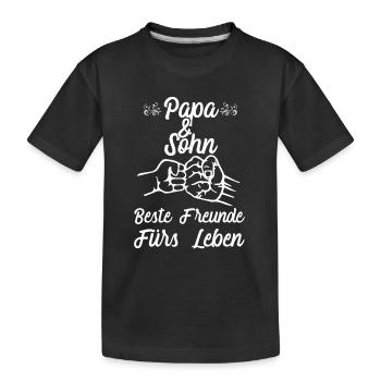 Papa Sohn Dad Vater Geschenk Partnerlook Spruch - Kinder Premium Bio T-Shirt - Schwarz - Vorne