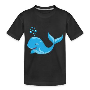 whale - Kids' Premium Organic T-Shirt - black - Front