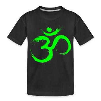 Om Design Symbol Meditation Liberation Lime Green - Kids' Premium Organic T-Shirt - black - Front