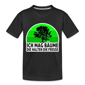 Ich mag Bäume - die halten die Fresse - Kinder Premium Bio T-Shirt - Schwarz - Vorne