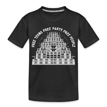 Free Tekno Free Party Free People - Kids' Premium Organic T-Shirt - black - Front