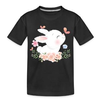 Süßes Hasen Baby - Kinder Premium Bio T-Shirt - Schwarz - Vorne