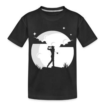 Golf Mond Golfer Golfer Golf - Kinder Premium Bio T-Shirt - Schwarz - Vorne