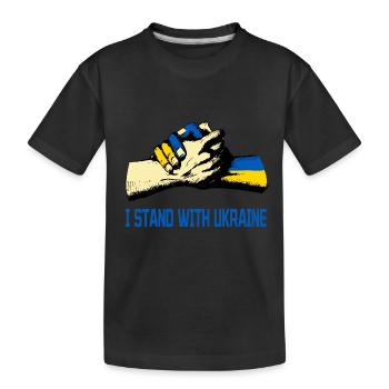 I Stand With Ukraine - Kids' Premium Organic T-Shirt - black - Front
