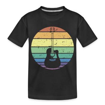 Retro Akustikgitarre Gitarrist Gitarrist Gitarrist Geschenk - Kinder Premium Bio T-Shirt - Schwarz - Vorne