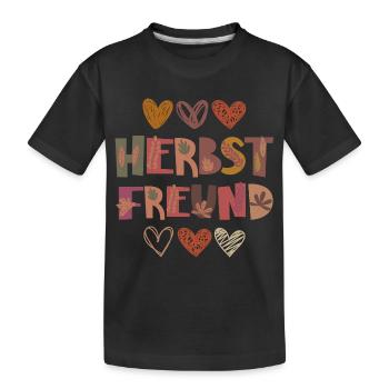 Herbst Freund Dankbarkeit Blätter - Kinder Premium Bio T-Shirt - Schwarz - Vorne
