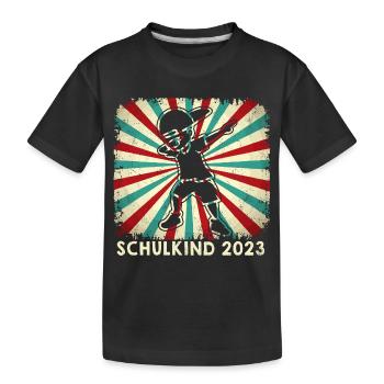 Schulkind 2023 Kindergartenabgänger 2023 Schule 23 - Kinder Premium Bio T-Shirt - Schwarz - Vorne