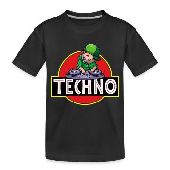Techno music party - Kids' Premium Organic T-Shirt - black - Front