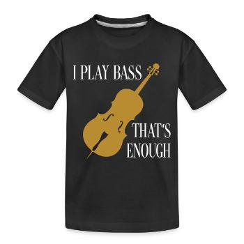 Ich spiele Kontrabass Kontrabasssilhouette - Kinder Premium Bio T-Shirt - Schwarz - Vorne