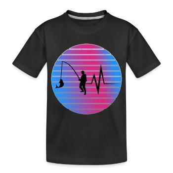 Fishing - Kids' Premium Organic T-Shirt - black - Front