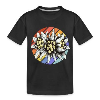 Edelweiss Suisse Souvenir Randonnée Alpes Montagnes - T-shirt bio Premium Enfant - noir - Devant