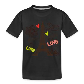 Paris Eiffelturm Arc de Triomphe Liebe aus Frankre - Kinder Premium Bio T-Shirt - Schwarz - Vorne