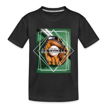 Baseball Ball Handschuh Schläger Vintage Retro - Kinder Premium Bio T-Shirt - Schwarz - Vorne