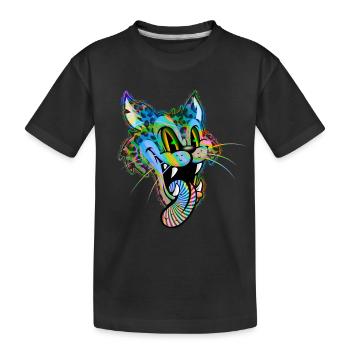 Leopard Comic Psychedelisch - Kinder Premium Bio T-Shirt - Schwarz - Vorne