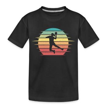 Handballspielerin Handballerin Frauen Handball - Kinder Premium Bio T-Shirt - Schwarz - Vorne