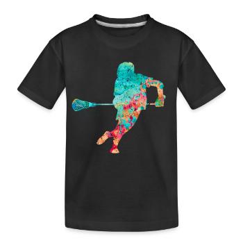 Lacrosse Player - Colorful - PopArt - Kids' Premium Organic T-Shirt - black - Front
