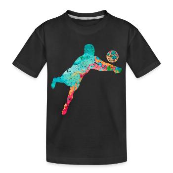 Volleyball Action in PopArt - Kinder Premium Bio T-Shirt - Schwarz - Vorne