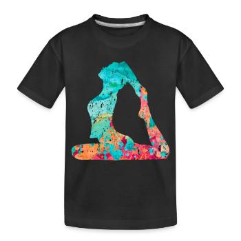 Yoga and Pilates in PopArt - Kids' Premium Organic T-Shirt - black - Front