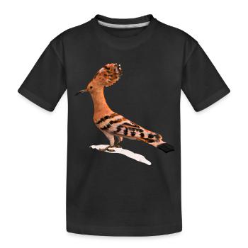 Hoopoe Bird Illustration - Kids' Premium Organic T-Shirt - black - Front