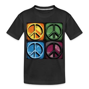 Symboles de paix colorés - T-shirt bio Premium Enfant - noir - Devant
