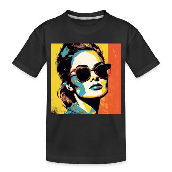 Pop Art Cool Femme - T-shirt bio Premium Enfant - noir - Devant