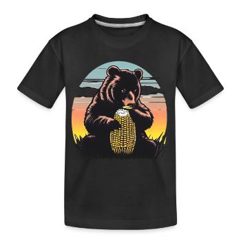 Épi de maïs au coucher du soleil - T-shirt bio Premium Enfant - noir - Devant