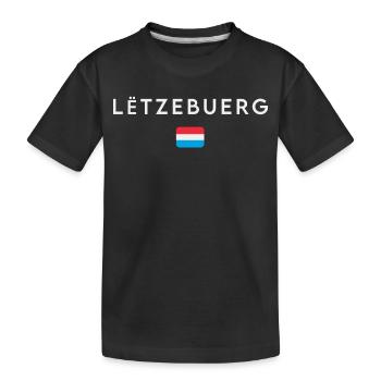 Flagge von Luxemburg, Luxemburger Stolz - Kinder Premium Bio T-Shirt - Schwarz - Vorne
