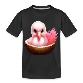 Kokosnuss Flamingo - Kinder Premium Bio T-Shirt - Schwarz - Vorne