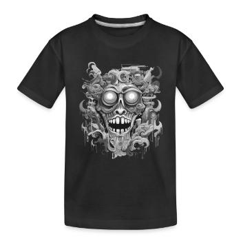 gothisch ästhetischer psychedelischer Albtraumkopf - Kinder Premium Bio T-Shirt - Schwarz - Vorne