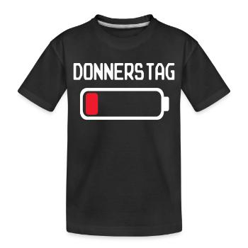Donnerstag Batterien leer Design - Kinder Premium Bio T-Shirt - Schwarz - Vorne