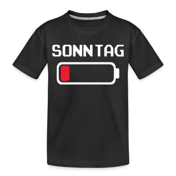 Sonntag Batterie leer Design - Kinder Premium Bio T-Shirt - Schwarz - Vorne