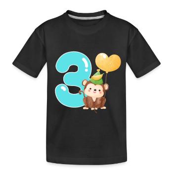 3rd birthday. three years gift - Kids' Premium Organic T-Shirt - black - Front