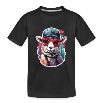Se rafraîchir avec une casquette de baseball et des lunettes de soleil - T-shirt bio Premium Enfant - noir - Devant