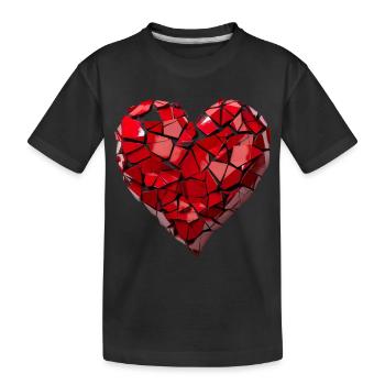Valentinstag Herz Liebe Liebesbeweis Gefühle - Kinder Premium Bio T-Shirt - Schwarz - Vorne