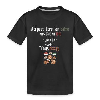 J’ai peut-être l’air calme, - T-shirt bio Premium Enfant - noir - Devant