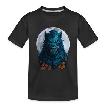 Halloween Werwolf Vollmond - Kinder Premium Bio T-Shirt - Schwarz - Vorne