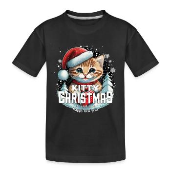 Christmas Cat - Kitty Christmas - Kids' Premium Organic T-Shirt - black - Front